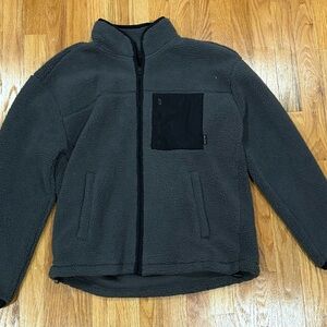 Hollister Men's Charcoal Fleece Jacket